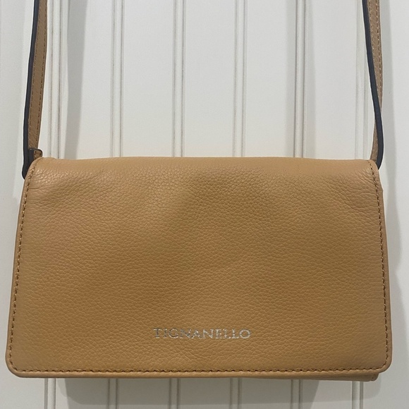 Tignanello Handbags - NWOT Tignanello Slim Cellphone Crossbody‎ Leather; color: Honey Tan